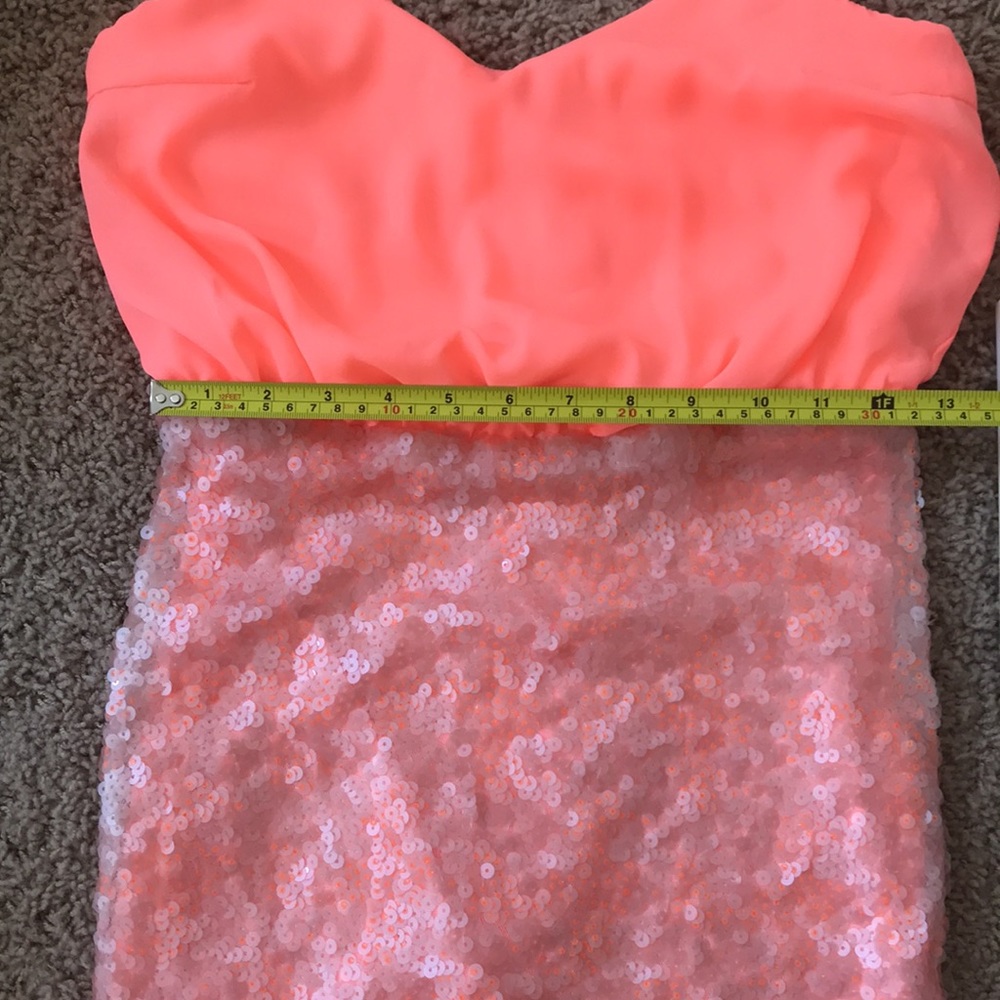 ASOS Spaghetti Strap Neon Semi-Formal Sequin Dress Women’s Size 4 - Picture 8 of 10